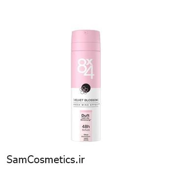 اسپری ضد تعریق 4×8 مدل Velvet Blossom حجم 150 میل | 8x4 Deodorant Spray