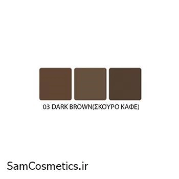 سایه ابرو 3 رنگ گلدن رز شماره 03 deep brown