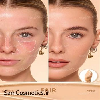 کانسیلر فول کاور شیگلم Hideaway رنگ Fair حجم 3.5 میل | SHEGLAM Hideaway Full-Coverage Concealer