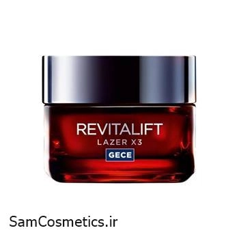 کرم شب ضد چروک لورال | L'OREAL مدل Revitalift Lazer X3 حجم 50 میل